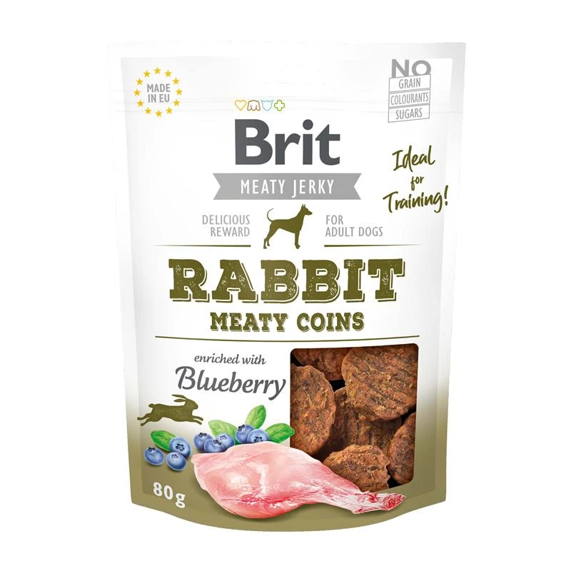 Brit Dog Snack Meaty Jerky Rabbit Coins | 12x 80g 3 Brit Dog Snack Meaty Jerky Rabbit Coins | 12x 80g