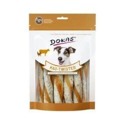 Dokas Kau-Twister Rinderhaut,Pansen&Hühnerbrust | 9x 200g Hundesnack