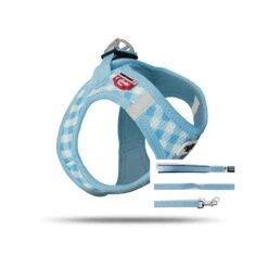 Curli Vest Geschirr Puppy Set Skyblue-caro | Gr. S Hundegeschirr Für Welpen