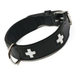 Hunter Halsband Swiss Nickel Gr.65 Ökoleder Schwarz | 51-58,5 Cm